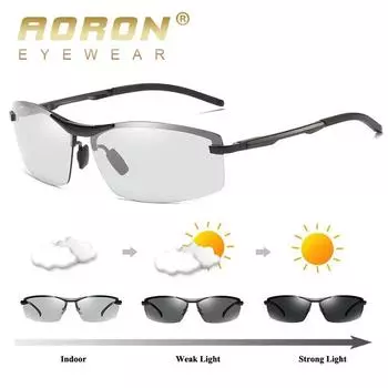 Фотохромные поляризованные солнцезащитные очки, мужские солнцезащитные очки с антибликовым покрытием UV400, очки для рыбалки и вождения на открытом воздухе