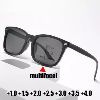 Фотохромные прогрессивные мультифокальные очки для пресбиопии, роскошные модные женские и мужские очки для дальнозоркости, очки для ближнего и дальнего видения 0