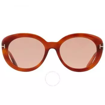 Фотохромные розовые овальные женские солнцезащитные очки Tom Ford Lily FT1009 53Y 55