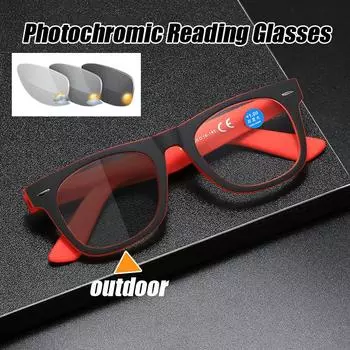 Фотохромные солнцезащитные очки для пресбиопии, унисекс, для женщин и мужчин, блокирующие синий свет, очки для дальнозоркости, очки для чтения по рецепту, диоптрий 0