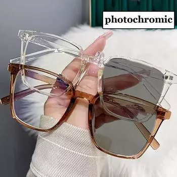 Фотохромные солнцезащитные очки, изменяющие цвет очки для близорукости, готовые солнцезащитные очки для улицы, очки для близорукости 0