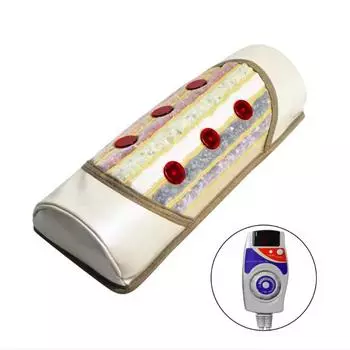 Фотонная светотерапия, массажная подушка с 7 натуральными нефритовыми камнями для улучшения кровообращения, поясничная поддержка, подогрев, дорожная подушка