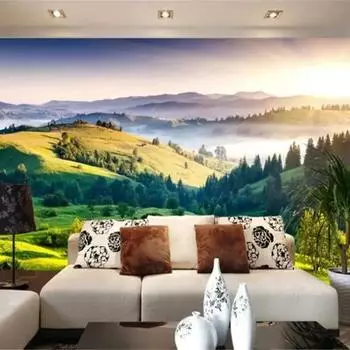 фотообои 3D луг пейзаж гостиная спальня ресторан телевизор фон настенные росписи 200 cm(W) x 140 cm(H)