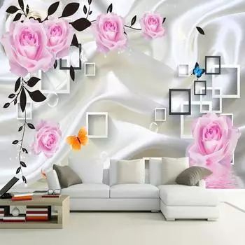 Фотообои для спальни, гостиной, ТВ-фона, стены, домашнего декора, настенные обои с цветком розы 200 cm(W) x 140 cm(H)