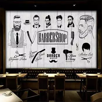 Фотообои ТВ Фон Парикмахерская Фон Современная Фреска Для Гостиной Домашний Декор Настенная Фреска 200 cm(W) x 140 cm(H)