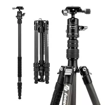 Fotopro 152CM карбоновый дорожный штатив, компактный штатив для камеры, быстросъемная площадка с шаровой головкой, монопод для DSLR с сумкой для камеры, максимальная нагрузка