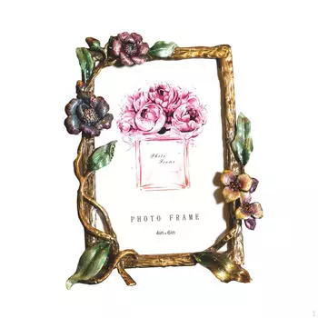 Фоторамка 4x6, фоторамка 4x6, маленькая в античном стиле, декоративная цветочная композиция
