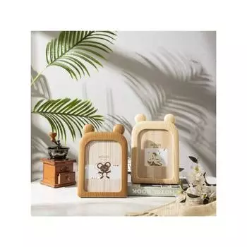 Фоторамка 5x7 в пластиковом деревянном стиле для настенного и настольного дисплея, домашний декор с героями мультфильмов S