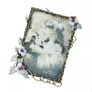 Фоторамка Настольная фоторамка Металлический антикварный подарочный держатель Европейский для спальни прихожей 6inch