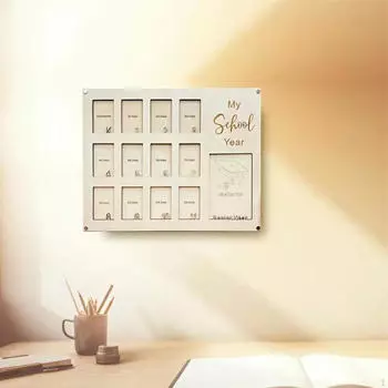 Фоторамка «Образовательное путешествие» для детей от дошкольного до 12 класса, 15,7x11,8 дюймов с 13 отделениями, легкая бежевый