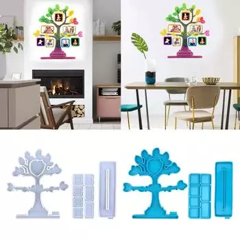 Фоторамка Подвесной кулон на елку Форма из эпоксидной смолы Украшения для рабочего стола Силиконовая форма DIY Ремесло Украшения Литейная форма 2 синий