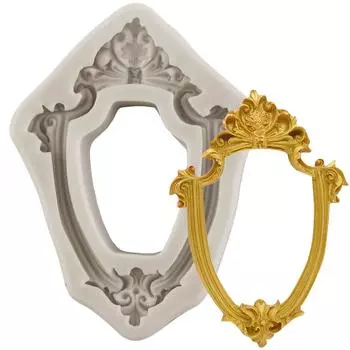 Фоторамка Силиконовые формы в стиле барокко Рамки для фотографий Формы для помадки Украшение торта Топпер для кексов Шоколадные конфеты Жевательная паста Формы для полимерной глины белый