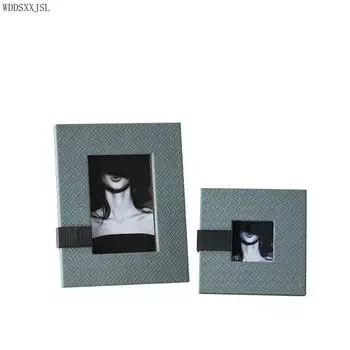 Фоторамка скандинавская современная плетеная кожаная фоторамка украшение креативный зеленый белый гостиная настольные украшения