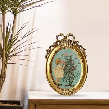 Фоторамка в стиле барокко, овальная картина, рельефные декоративные рамки для спальни, домашнего офиса