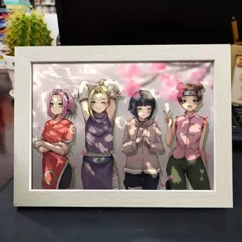 Фоторамка в стиле Наруто, украшение для рабочего стола с изображением Какаши, Наруто и Обито — фоторамка в подарок на день рождения 1