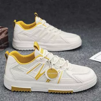 Четыре Могут Носить Мужскую Обувь Модный Тренд Повседневная Шнуровка Толстая Подошва Круглый Носок Сочетание Цветов Спортивная Дышащая Обувь для Скейтборда 39