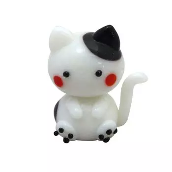 Four Cart Cute Handmade Glasswork Cat Total 18mm Width 15mm, Length