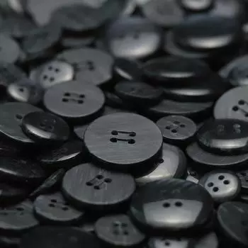 Four-Eye Resin Button Hidden Line Card Slot, Clothes Accessories, Double-Sided Nylon Coat, Coat Button, Suit Trench Coat Accessories 1 #[14.5mmJH2505 four-eye groove black]