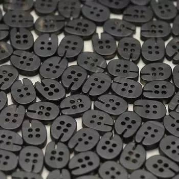 Four-Eye Resin Small Buttons Knitted Cardigan Shirt Sleeve Collar Buttons Women S Dress Children S Clothes, Buttons 1 #[12.5mm W6670 four-eye cut strip black]