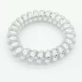 Four High Elastic Metal Shiny Silver Telephone Wire Hair Rings Are Exquisite And Convenient For Daily Hair Curling Size fits all