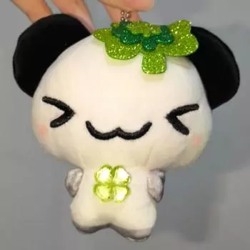 Four Leaf Clover Series Lucky Panda Plush Doll Pendant Cartoon Keychain Pendant Exquisite Backpack Decoration Gifts