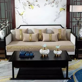 Подушка для дивана с четырехлистным клевером Four Seasons Universal Modern New Chinese Anti-Slip Подушка для дивана Чехол для дивана Ткань 70x70cm серый