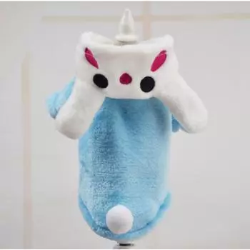 Four-legged flannel dog pet cat dog clothes cat supplies warm colorful stripes XS back length 20cm