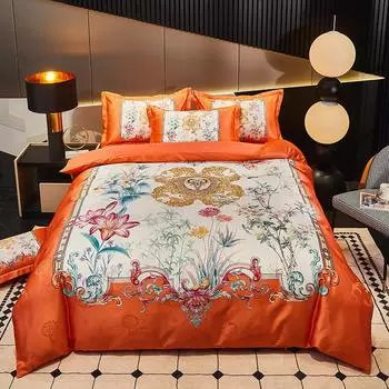 Четырехсекционный дамасский жаккард с большой цифровой печатью, высококачественное 4-хсекционное пододеяльник, высококачественное свадебное постельное белье, высококачественное 150quilt cover200x230