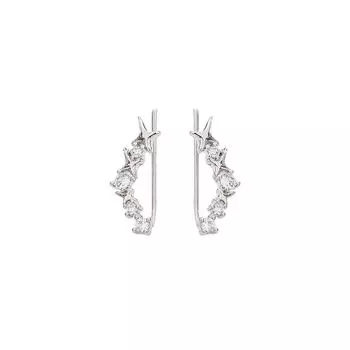 Four-Pointed Star Zircon Earrings Cold Wind Personality Star Ear Hook Simple Sweet Sister Cross Star Stud Earrings Copper