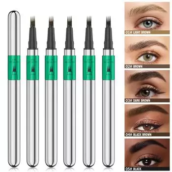 Four-pronged Liquid Eyebrow Pencil Thin Brush Head Four-pronged Fork Not Easy To Eyebrow Pencil 1ML One Size