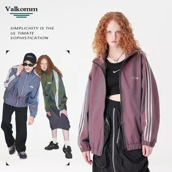 Четырехсезонная мужская одежда | Универсальная водонепроницаемая куртка с воротником-стойкой и светлыми боковыми полосками Повседневная куртка с градиентным цветом L красный