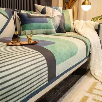 Four Season Sofa Cover Cushion Stripe Geometric lines Sofa Armchair Backrest Towel Non Slip Couch Luxurious 3 Seater Sofa Cover 70x70cm 1pcs