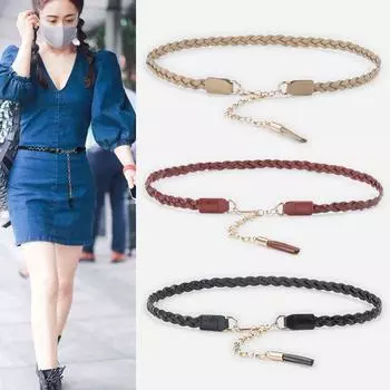 Four Seasons Available Knitted Leather Women S Belt With Sweater Skirt Jeans Women S Pants Belt Women S Style Belt 105cm