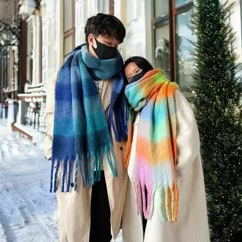 Four Seasons Available New Women S/ Men S Versatile Haircoat Imitation Cashmere Scarf Warm Medium Scarf Shawl 40*210cm