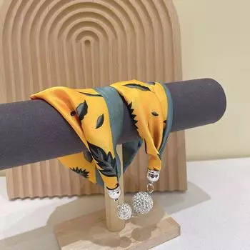 Four Seasons Available New Women s Scarf, Шарф, Магнитная пряжка, Шарф, Ожерелье, Универсальное украшение, Двойное назначение, Инкрустация бриллиантами 70*15cm
