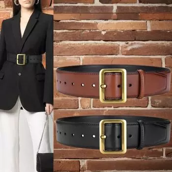 Four Seasons Available Retro Simple Wide Belt Women S Waist Windbreaker Down Jacket Wide Belt Women S Shirt Decorative Dress Versatile Waist Cover 105cm