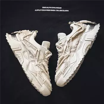 Four Seasons Dad Shoes Men s Autumn and Winter Breathable Port Style Virtue Training Sneakers Inner Height Increasing Platform Casual Running 39