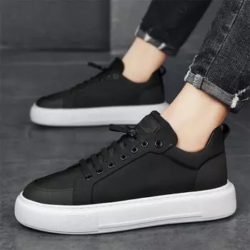 Four seasons elastic band business dress work shoes black texture casual thick baseplate shoes outdoor sports men s cloth shoes 39