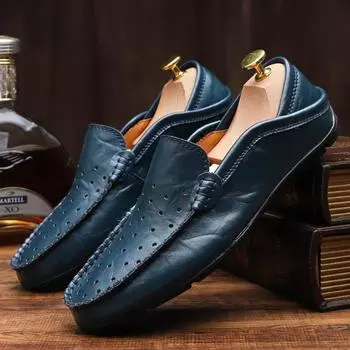 Four Seasons Explosion Men s Casual Doudou Shoes High Quality Hollow Breathable Men s Doudou Leather Shoes Large Size 37