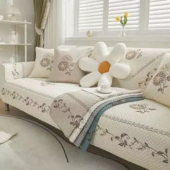 Ткань Four Seasons, вышитая хлопковая подушка для дивана, современная минималистская комбинация, нескользящая подушка для дивана, полотенце 70*70cm