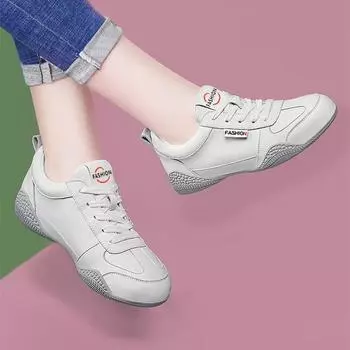 Four Seasons Fashion Breathable Comfortable Womens Shoes College Casual Little White Shoes Korean Version Sports Forrest Gump Dexun Sports Shoes 35 бежевый