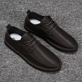 Four Seasons Fashion Lace-up Casual Single Shoes British Style Low-top Flat-bottomed Small Black Shoes Round Head Fashion Driving Shoes 618 39