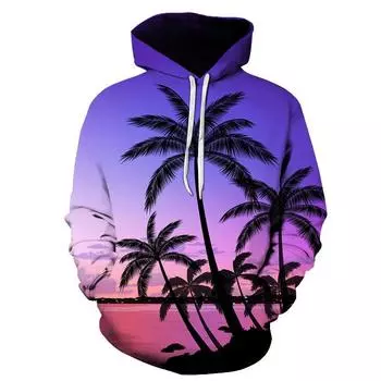 Four Seasons Fun 3D Printed Casual Hoodie Men s Cool Sunshine Beach Street Hoodie Neutral Full Style Trendy Hawaiian Style Tops S