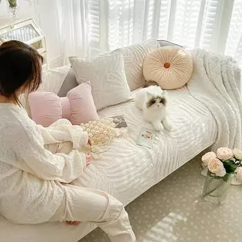 Four Seasons кремовый цвет кристальный бархат диванная подушка гостиная нескользящий диванный чехол спинка полотенце подушка Ins стиль 70x70
