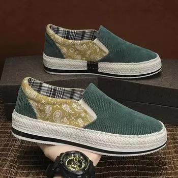 Four Seasons Leisure Fashion мужские травяные вязаные вельветовые туфли для рыбалки легкие и дышащие ленивые туфли с одним шагом 39 бежевый