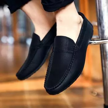 Мокасины Four Seasons Повседневная модная мужская обувь Мужская обувь Pedal Зеленые мужские кожаные туфли Обувь для вождения 39