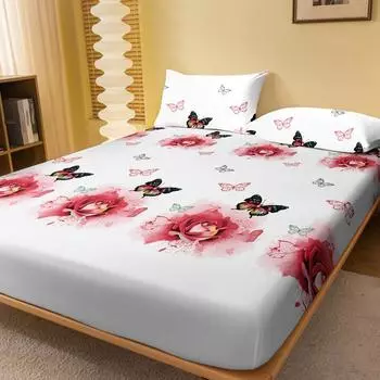 Four Seasons Men And Women Simple Fashion Flowers Butterfly Prints Sanded Bedspread Home Bedroom Hotel 50x135cm