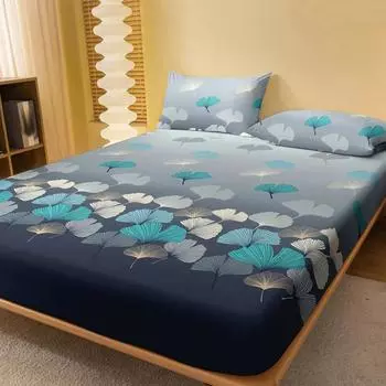Four Seasons Men And Women Simple Fashion Gingko Leaf Print Sanded Bedspread Home Bedroom Hotel 50x135cm