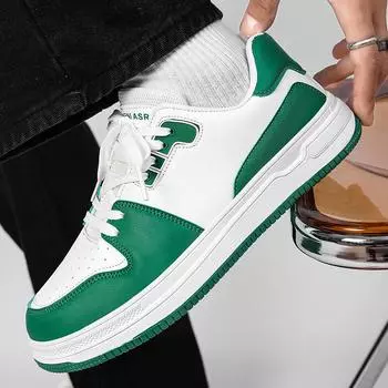 Four seasons men s shoes casual board shoes leather surface low-top lace-up niche trendy shoes youth outdoor sports shoes 39