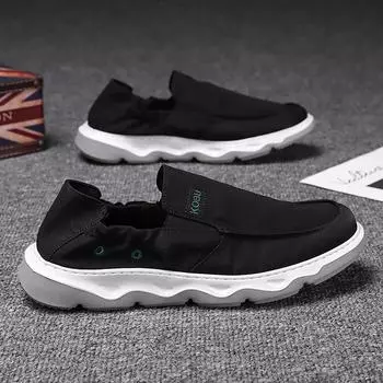 Four Seasons New Ice Silk Cloth Men s Shoes Youth Outdoor Sports Casual Cloth Shoes Fashion Sleeve One Pedal Lazy Shoes 39